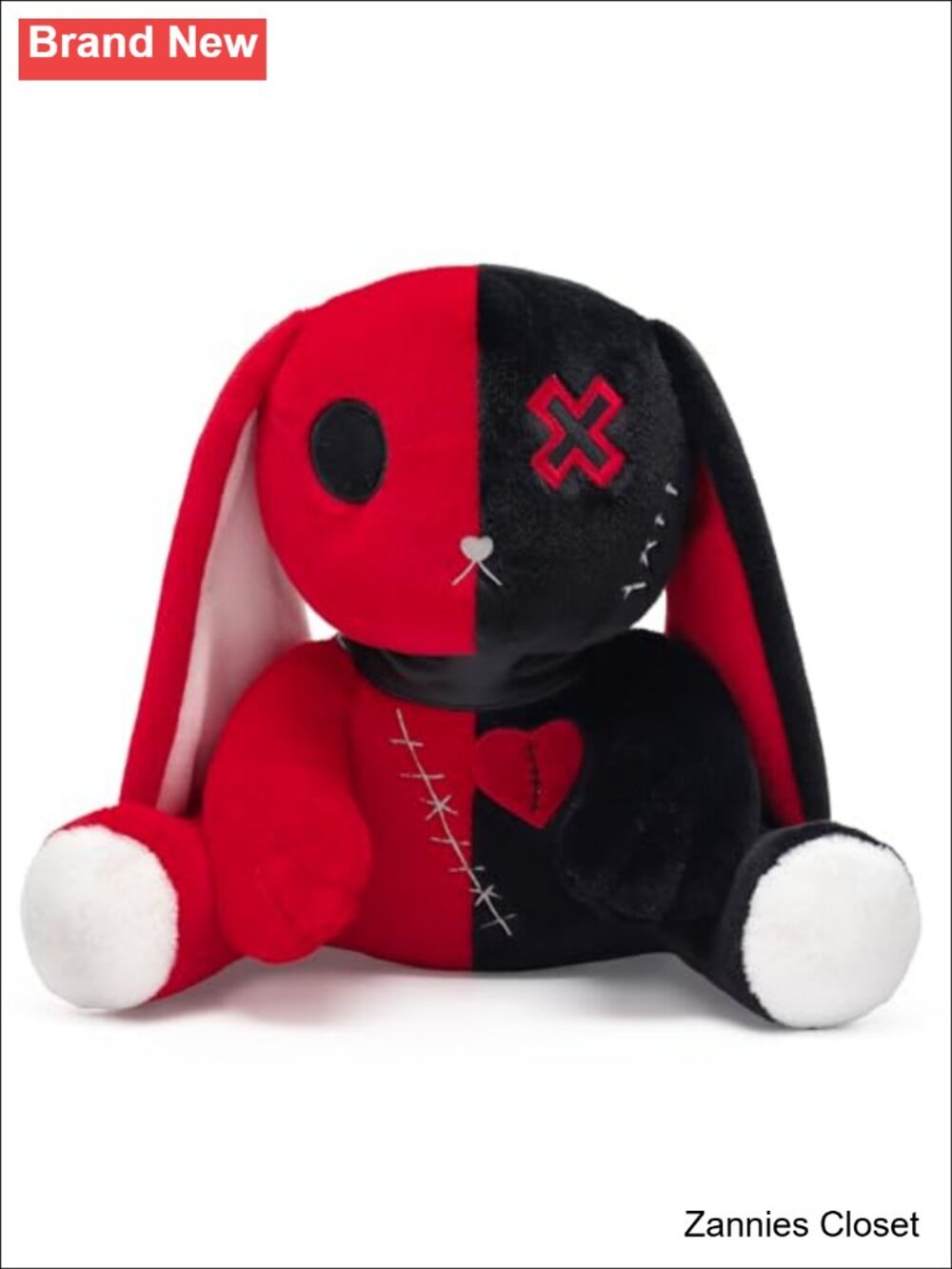 👻 Goth Bunny Plush Horror Easter Creepy Spooky Rabbit Plushie Stuffed Animal